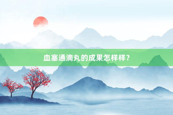 血塞通滴丸的成果怎样样？