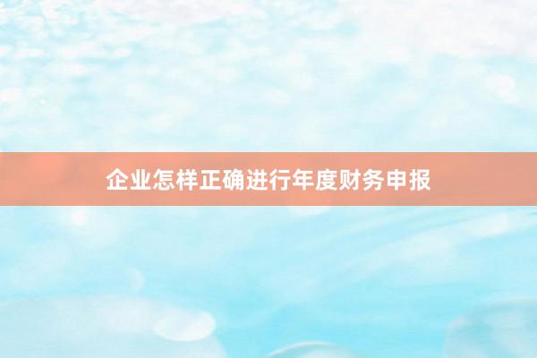 企业怎样正确进行年度财务申报