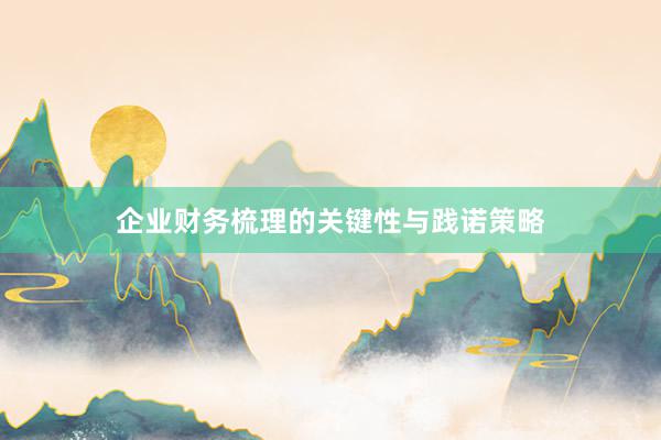 企业财务梳理的关键性与践诺策略